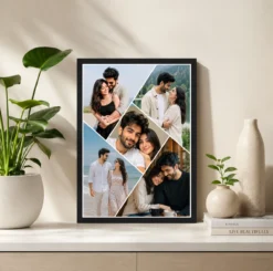 Alternative view of Diagonal Strip 5 Photo Couple Photo Collage Frame