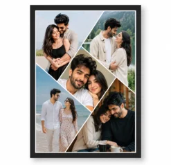 Diagonal Strip 5 Photo Couple Photo Collage Frame