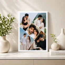 Diagonal Strip 5 Photo Couple Photo Collage Frame 7 diagonal strip five photo couple collage frame white 2