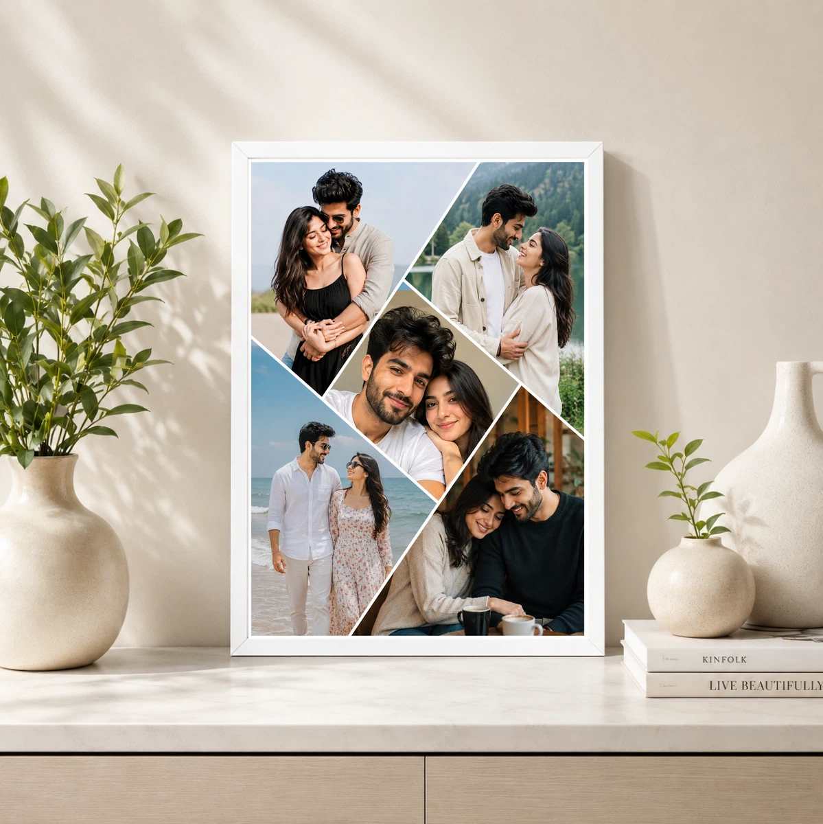 Diagonal Strip 5 Photo Couple Photo Collage Frame 4 Diagonal Strip 5 Photo Couple Photo Collage Frame - Image 4