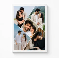 Diagonal Strip 5 Photo Couple Photo Collage Frame 6 diagonal strip five photo couple collage frame white main