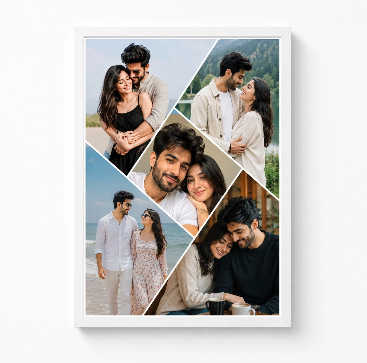 Diagonal Strip 5 Photo Couple Photo Collage Frame 3 Diagonal Strip 5 Photo Couple Photo Collage Frame - Image 3