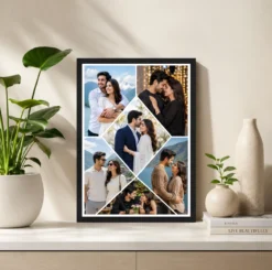 Alternative view of Diamond Shape Cut 6 Photo Couple Photo Collage Frame