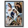 Diamond Shape Cut 6 Photo Couple Photo Collage Frame 8 diamond shape cut couple photo collage frame black main