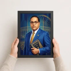 dr ambedkar portrait blue suit constitution inspirational art 01 black 3