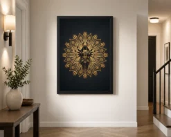 durga black gold weapons mandala luxury premium wall art 13 black 2