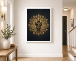 durga black gold weapons mandala luxury premium wall art 13 white 2