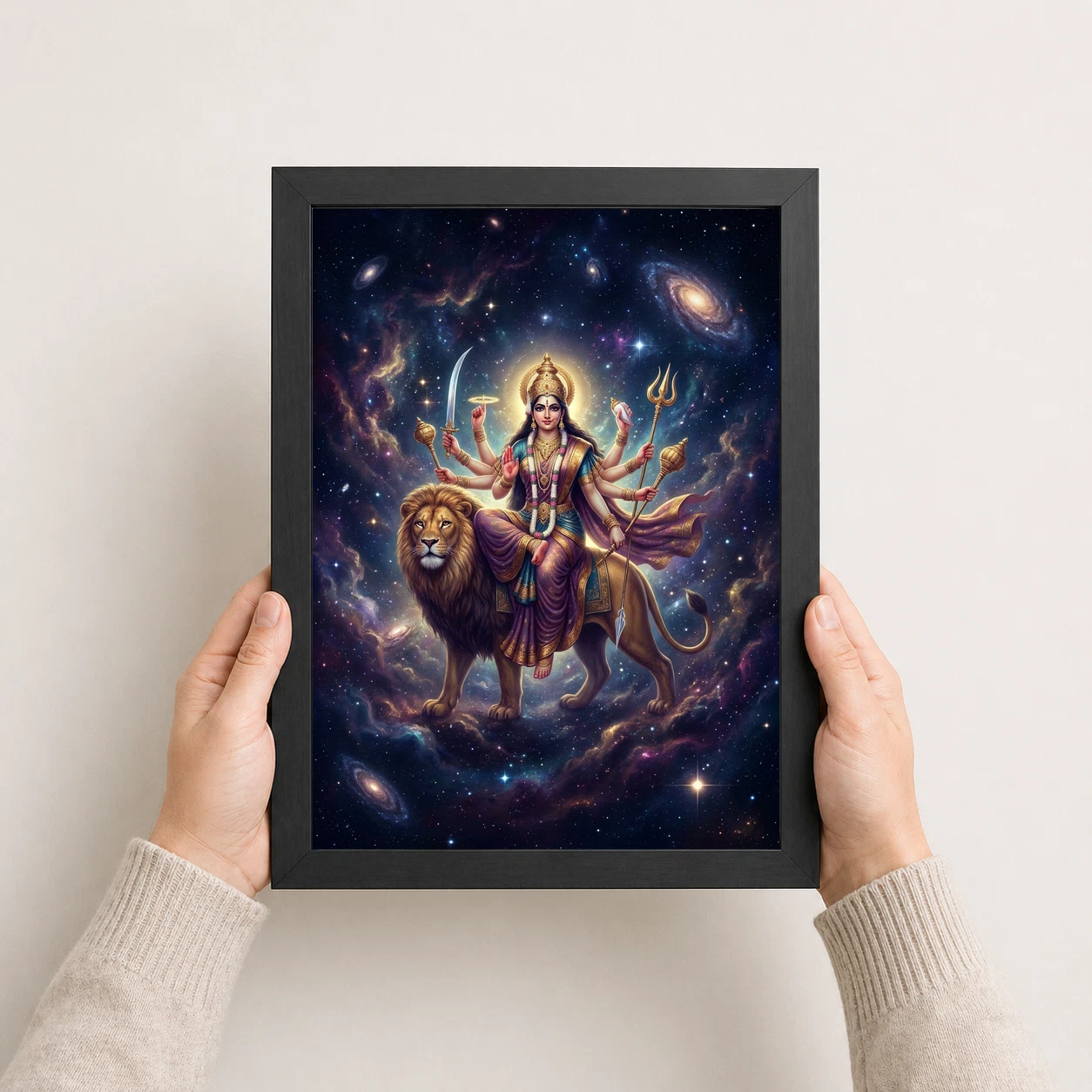 Durga Cosmic Universe Stars Galaxy Divine Mother Art Photo Frame 8 Durga Cosmic Universe Stars Galaxy Divine Mother Art Photo Frame - Image 8