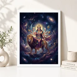 Alternative view of Durga Cosmic Universe Stars Galaxy Divine Mother Art Photo Frame