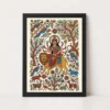 durga gond tribal vibrant nature central india art 17 black main