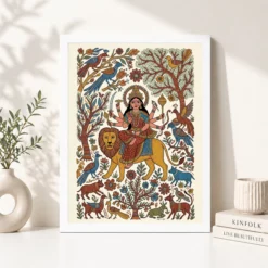 Alternative view of Durga Gond Tribal Vibrant Nature Central India Art Photo Frame