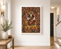 durga kalamkari andhra earthy traditional folk art 12 white 2