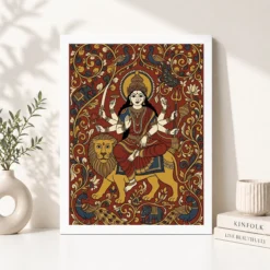 durga kalamkari andhra earthy traditional folk art 12 white 4