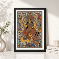 Alternative view of Durga Madhubani Folk Art Bihar Vibrant Traditional Painting Photo Frame