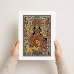 durga madhubani folk art bihar vibrant traditional painting 08 white 3