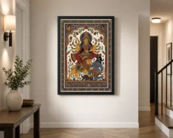 durga pattachitra odisha traditional intricate folk art 15 black 2
