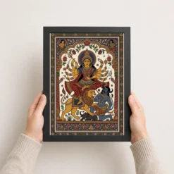durga pattachitra odisha traditional intricate folk art 15 black 3