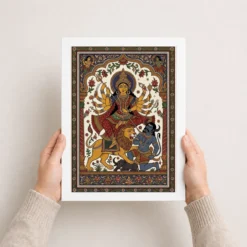 durga pattachitra odisha traditional intricate folk art 15 white 3