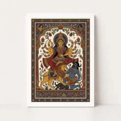 durga pattachitra odisha traditional intricate folk art 15 white main