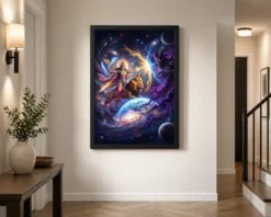 durga protecting earth demon cosmic battle epic art 24 black 2
