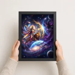 durga protecting earth demon cosmic battle epic art 24 black 3
