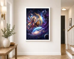 durga protecting earth demon cosmic battle epic art 24 white 2