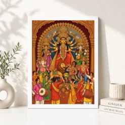 durga puja bengali festival idol colorful celebration art 04 white 4