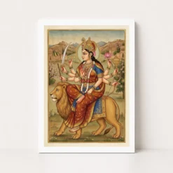 durga rajasthani miniature jewelry warm traditional art 16 white main