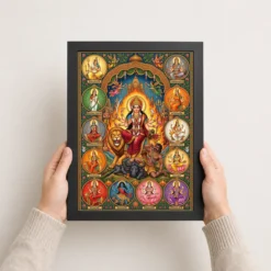durga saptashati navratri nine colors sacred art 12 black 3