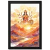 durga sunrise mountain powerful morning orange watercolor 20 black main