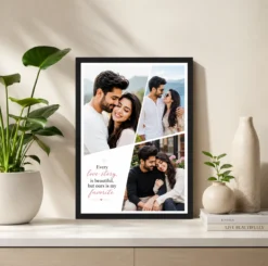 Alternative view of Every Love Story is Beautiful But Ours is My Favourite 3 Photo Couple Frame