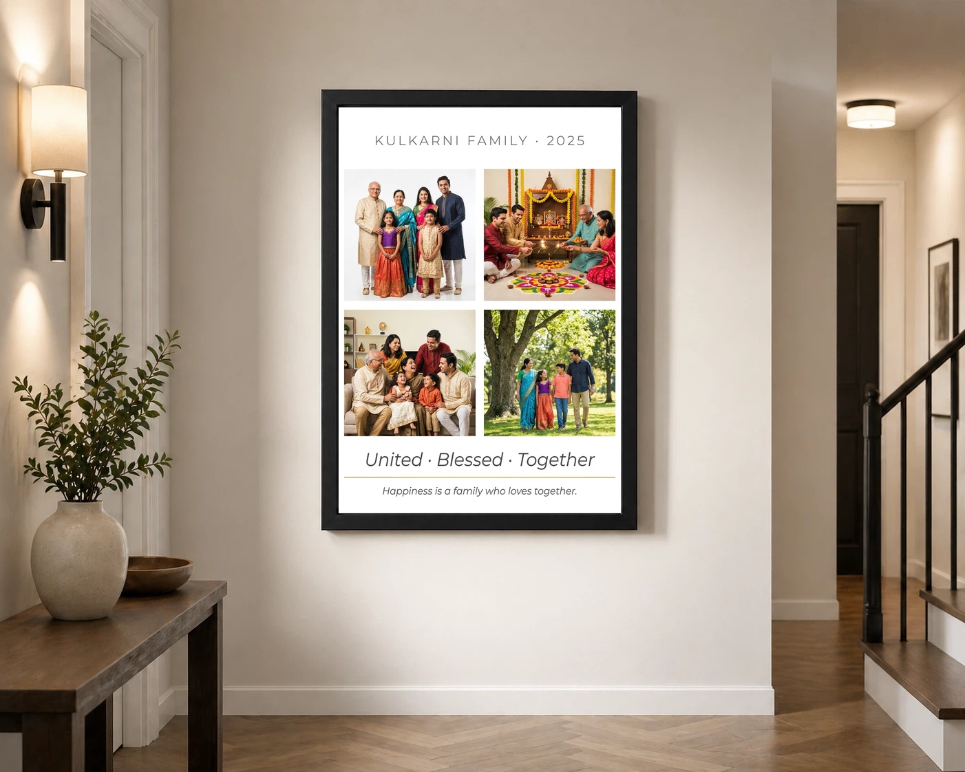 Family Frame Design Vintage Rustic Wood Tone Heritage Photo Frame 2 Family Frame Design Vintage Rustic Wood Tone Heritage Photo Frame - Image 2