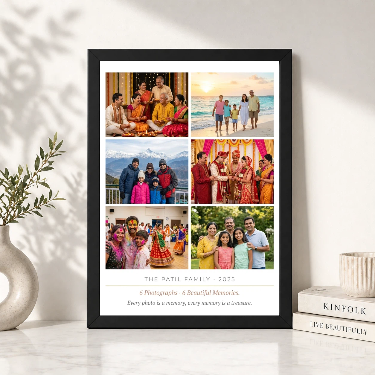Family Multi Photo Frame Black Minimal Premium Gallery Photo Frame 4 Family Multi Photo Frame Black Minimal Premium Gallery Photo Frame - Image 4