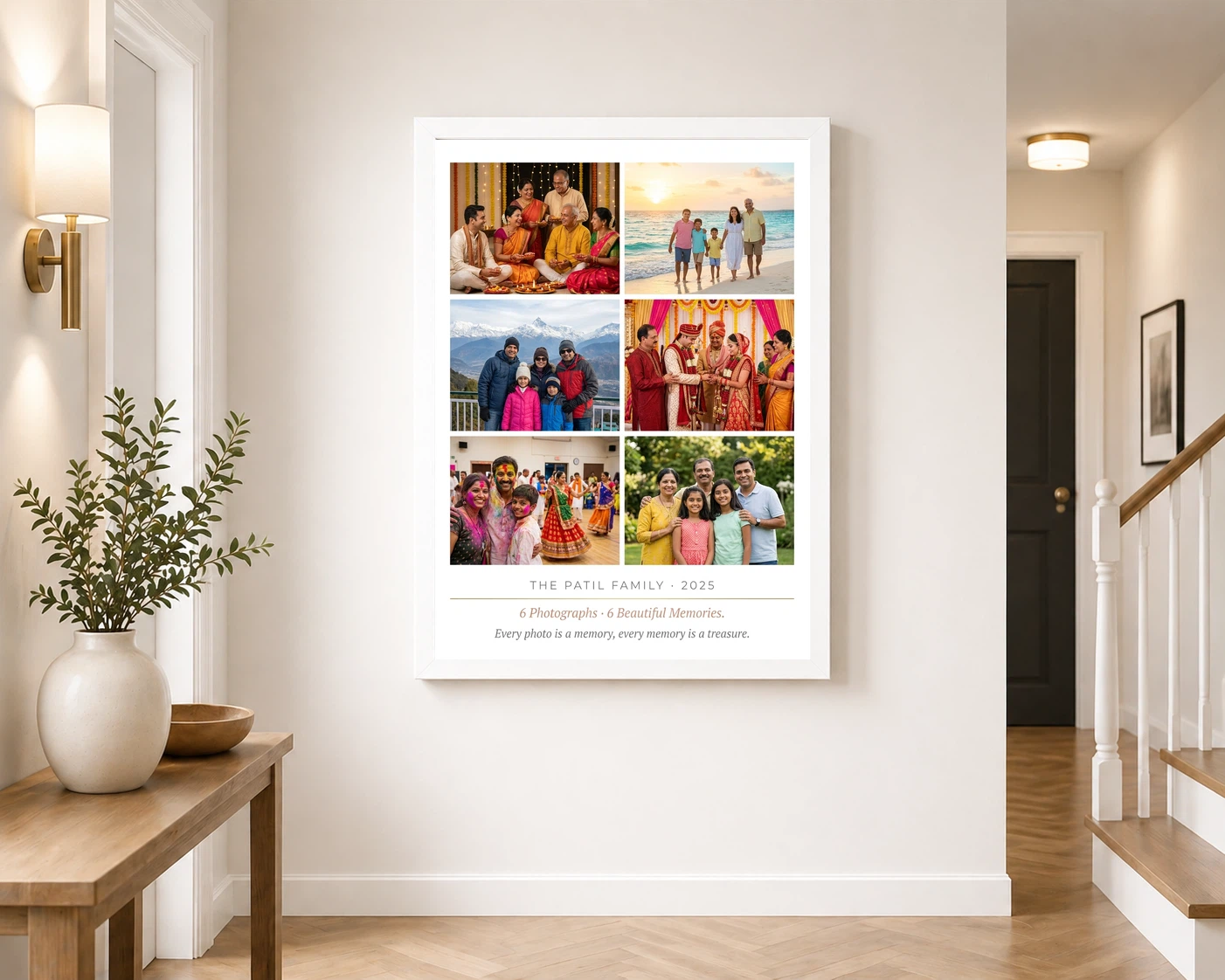 Family Multi Photo Frame Black Minimal Premium Gallery Photo Frame 6 Family Multi Photo Frame Black Minimal Premium Gallery Photo Frame - Image 6