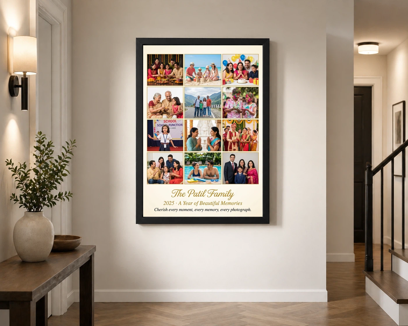 Family Multi Photo Frame Collage Grid Warm Memories Photo Frame 2 Family Multi Photo Frame Collage Grid Warm Memories Photo Frame - Image 2