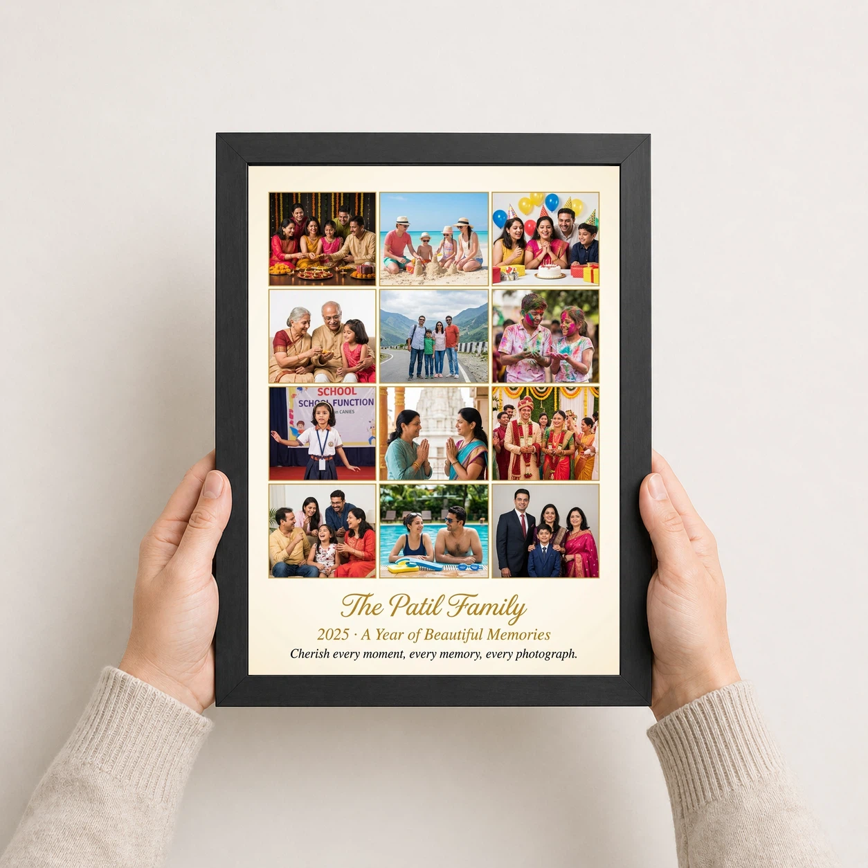 Family Multi Photo Frame Collage Grid Warm Memories Photo Frame 3 Family Multi Photo Frame Collage Grid Warm Memories Photo Frame - Image 3