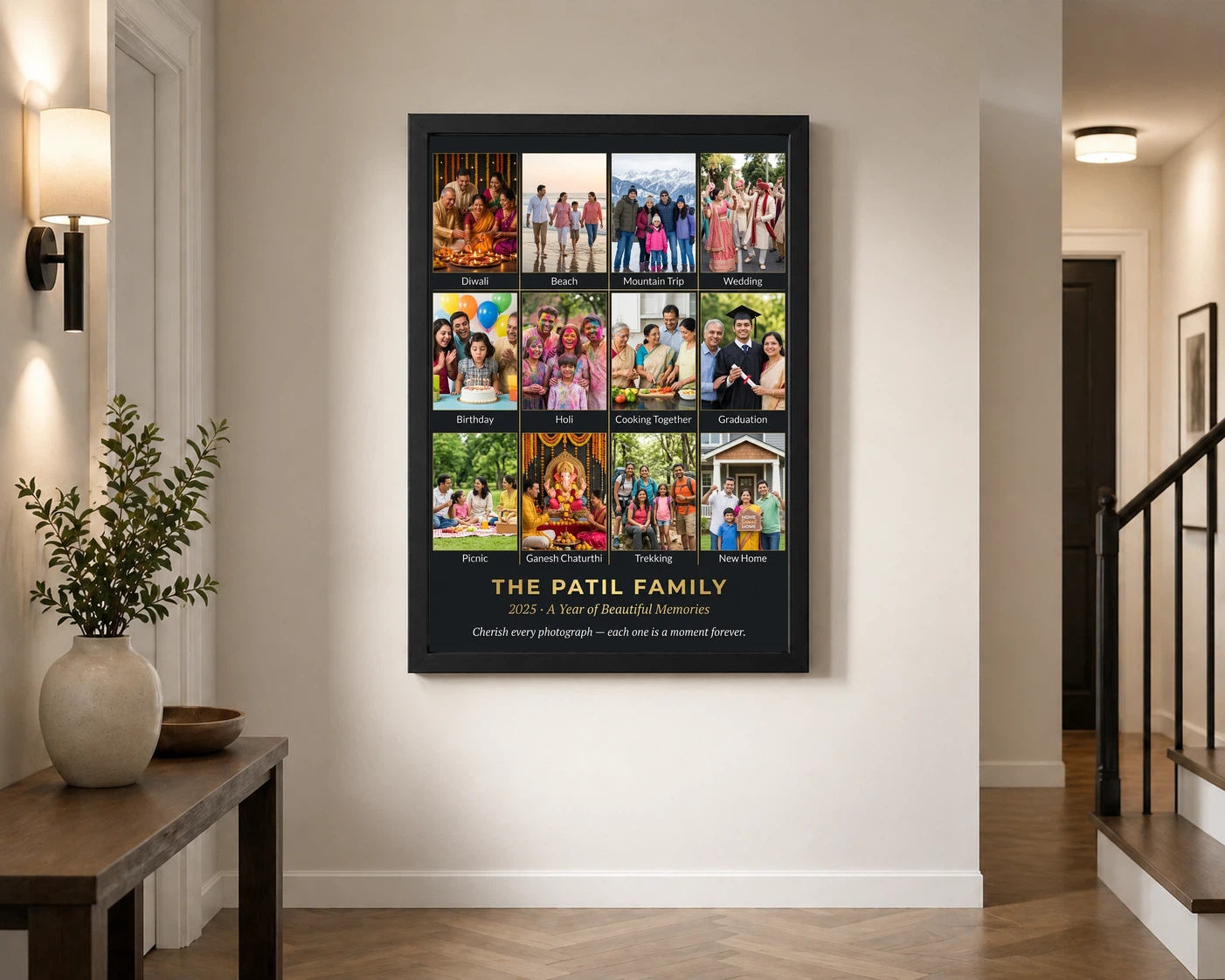 Family Multi Photo Frame Pastel Love Story Collage Wall Photo Frame 2 Family Multi Photo Frame Pastel Love Story Collage Wall Photo Frame - Image 2