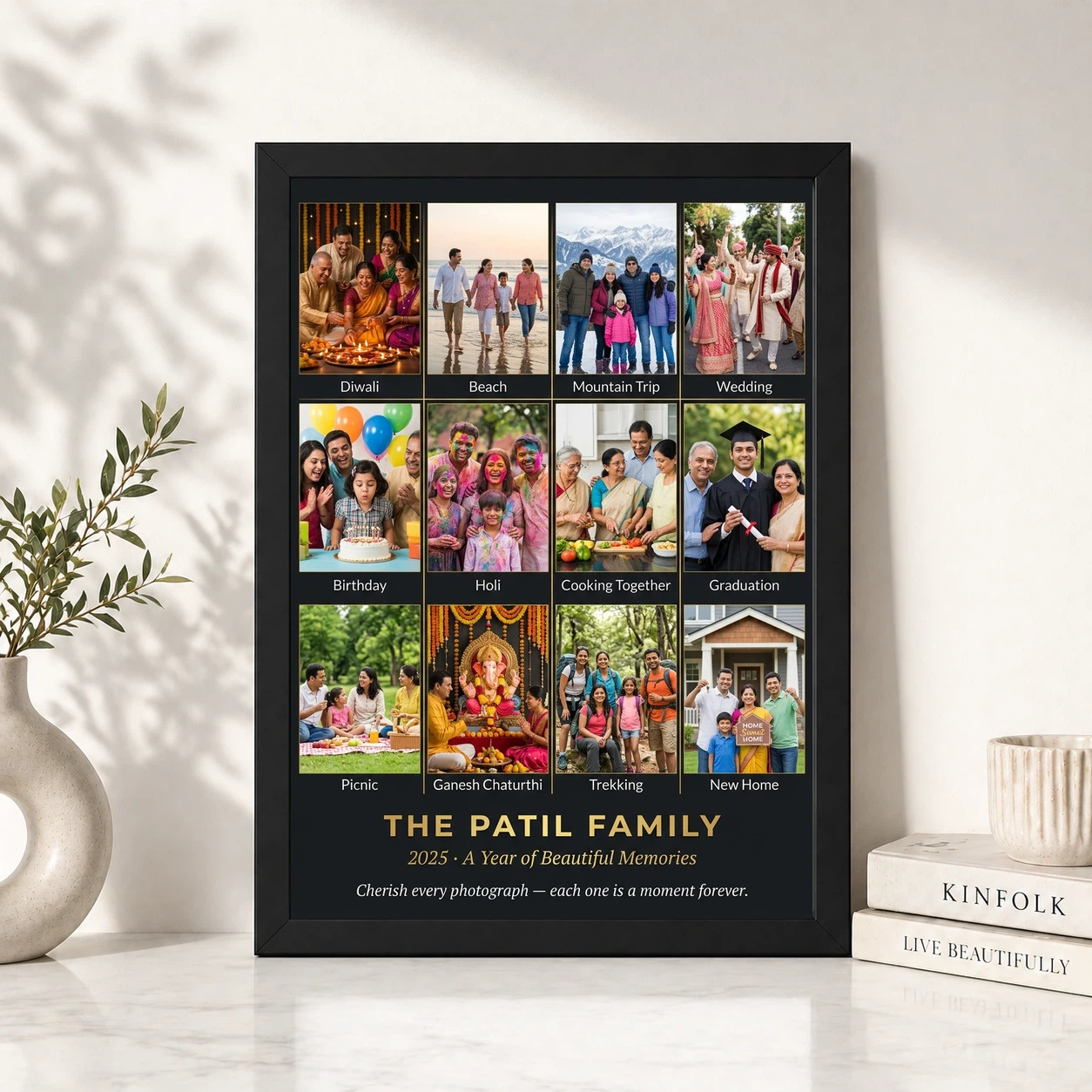 Family Multi Photo Frame Pastel Love Story Collage Wall Photo Frame 4 Family Multi Photo Frame Pastel Love Story Collage Wall Photo Frame - Image 4