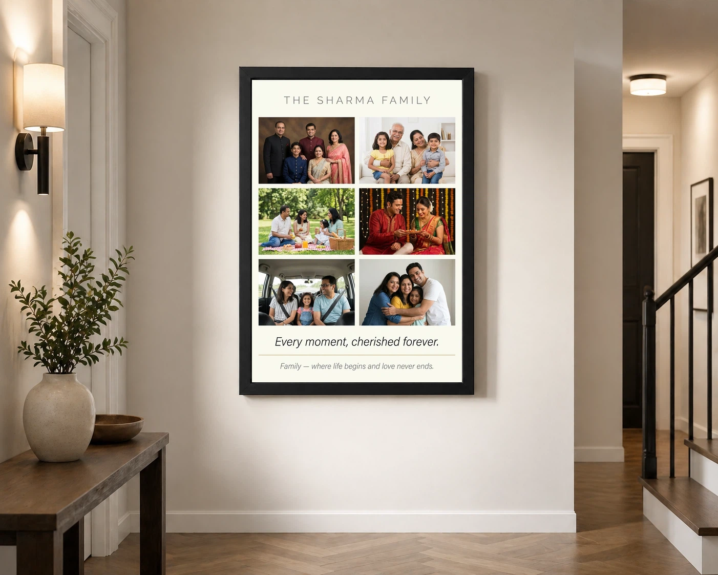 Family Photo Frame Collage Floral Elegant Keepsake Photo Frame 2 Family Photo Frame Collage Floral Elegant Keepsake Photo Frame - Image 2