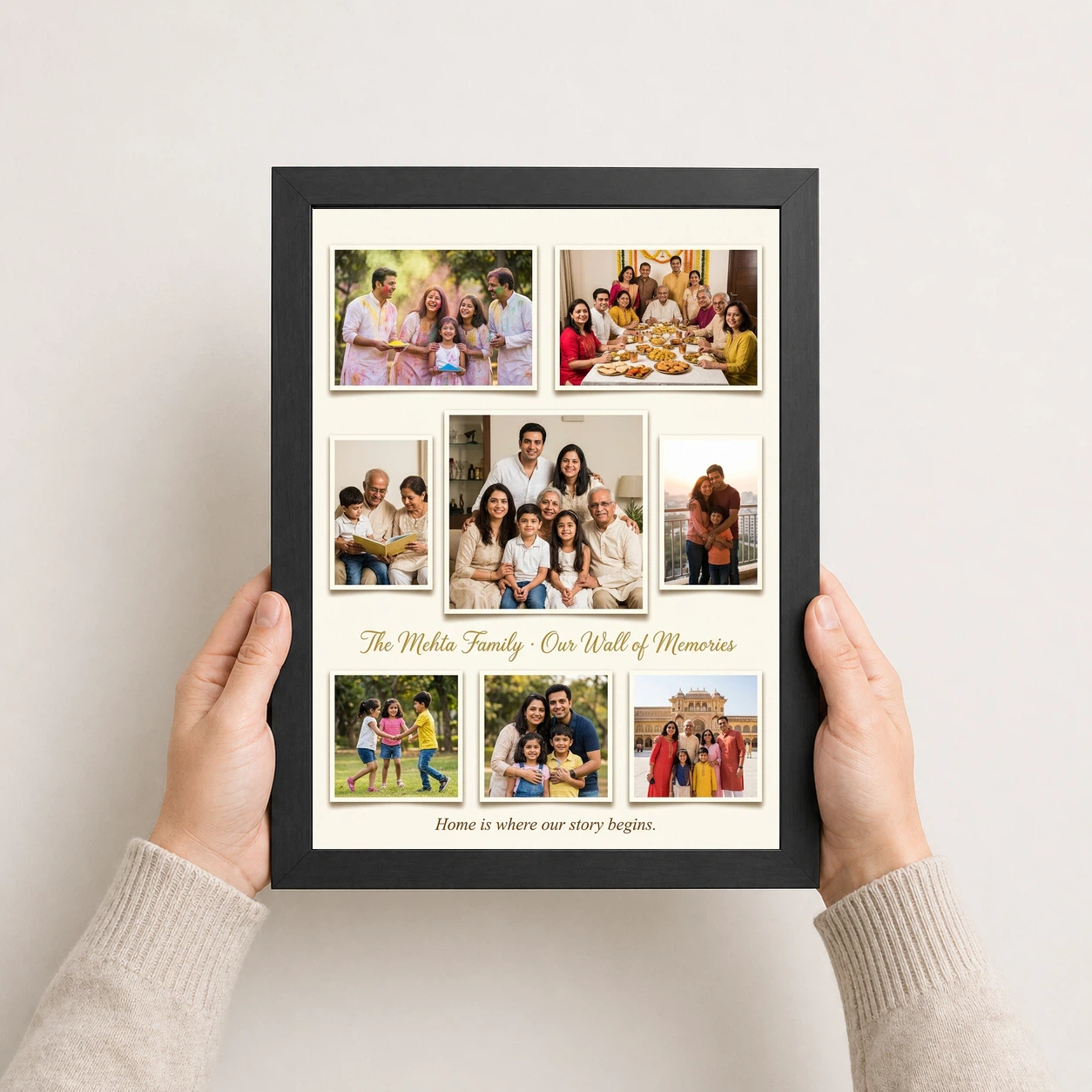 Family Photo Frame for Wall Boho Nature Rustic Large Photo Frame 3 Family Photo Frame for Wall Boho Nature Rustic Large Photo Frame - Image 3