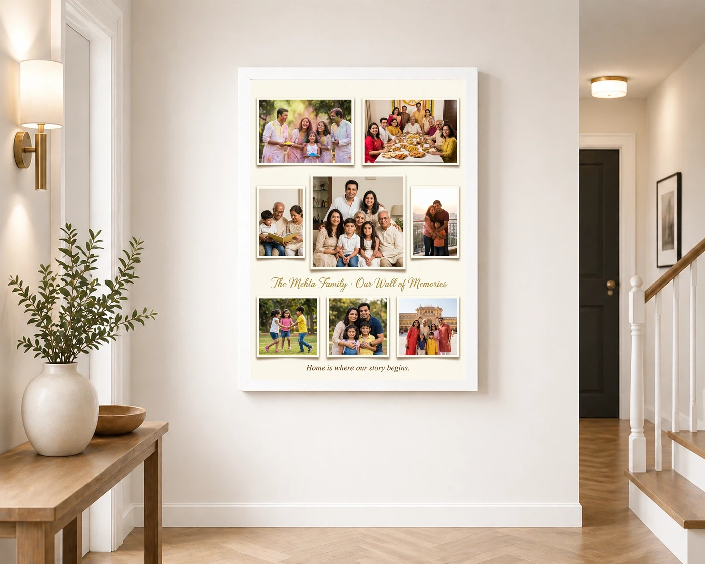 Family Photo Frame for Wall Boho Nature Rustic Large Photo Frame 6 Family Photo Frame for Wall Boho Nature Rustic Large Photo Frame - Image 6