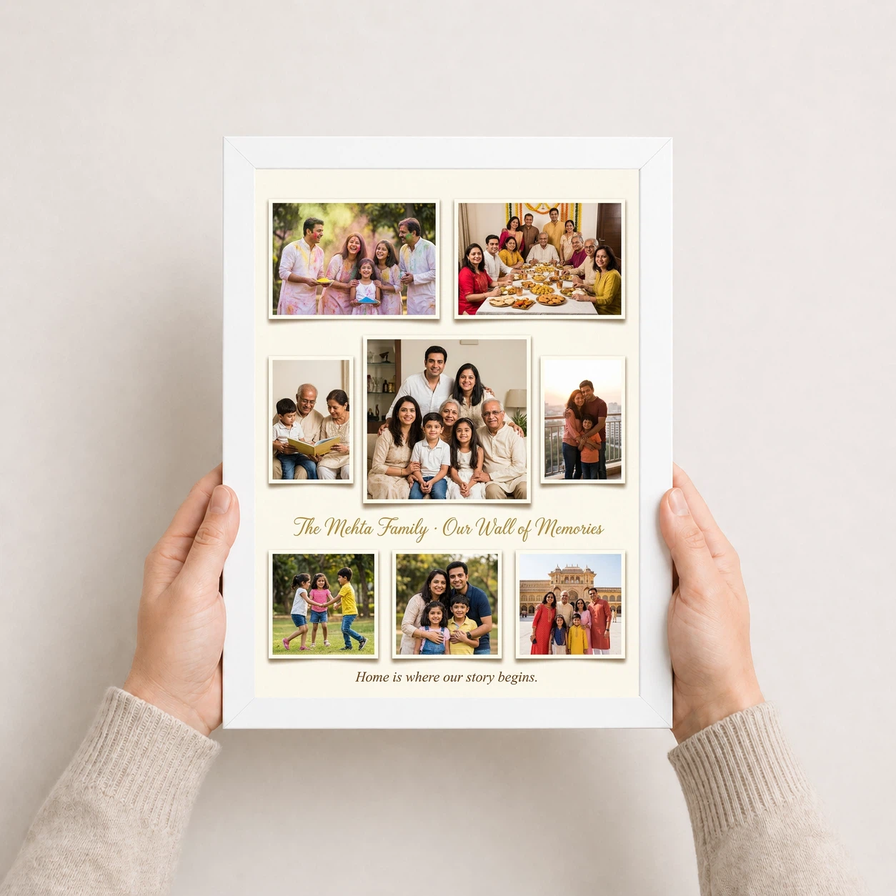 Family Photo Frame for Wall Boho Nature Rustic Large Photo Frame 7 Family Photo Frame for Wall Boho Nature Rustic Large Photo Frame - Image 7