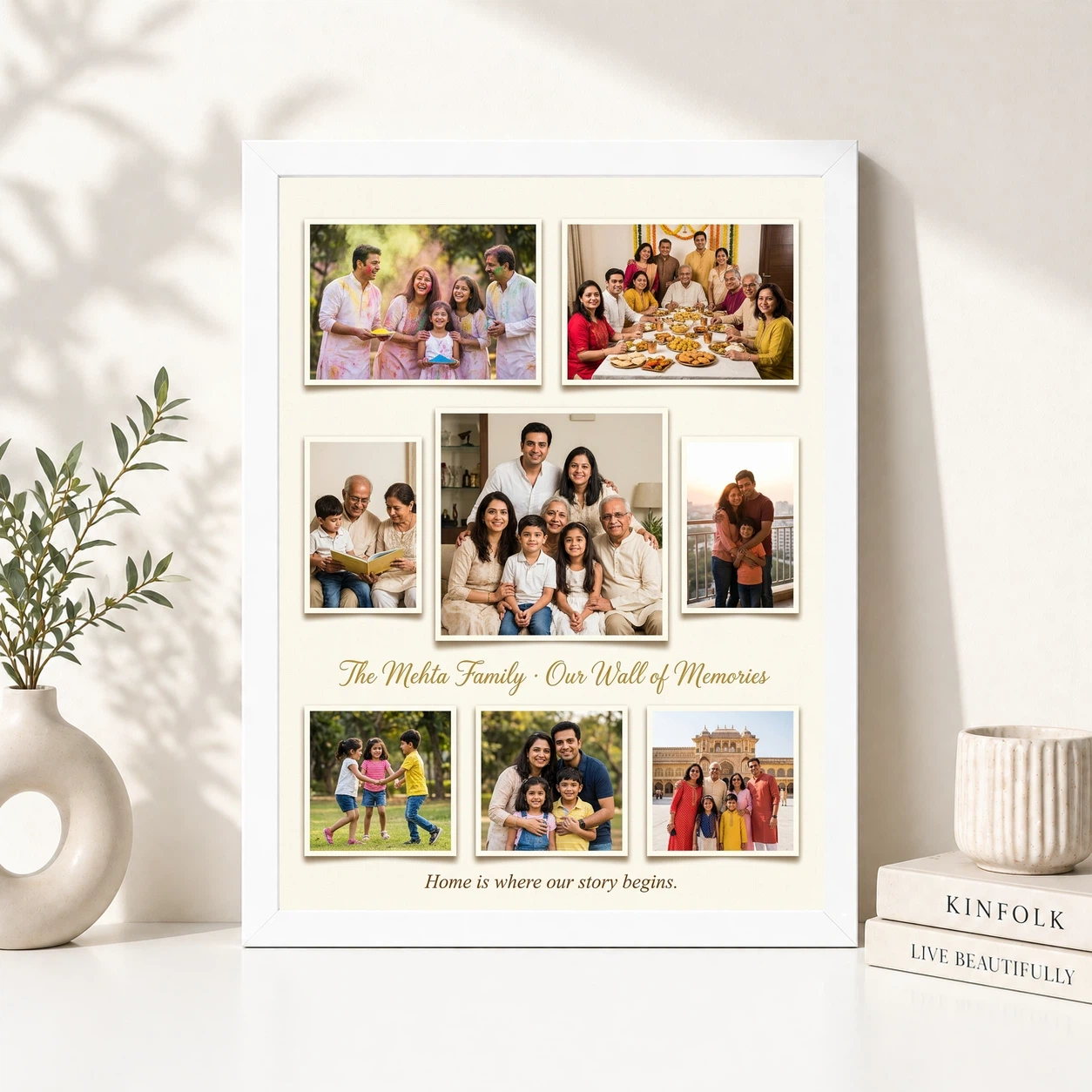 Family Photo Frame for Wall Boho Nature Rustic Large Photo Frame 8 Family Photo Frame for Wall Boho Nature Rustic Large Photo Frame - Image 8
