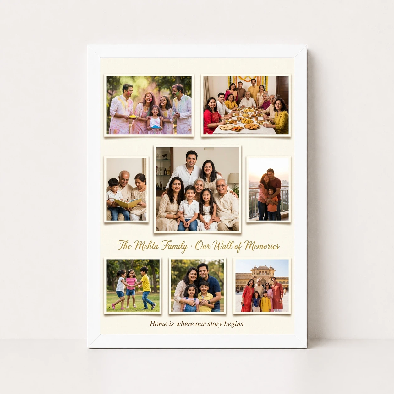 Family Photo Frame for Wall Boho Nature Rustic Large Photo Frame 5 Family Photo Frame for Wall Boho Nature Rustic Large Photo Frame - Image 5