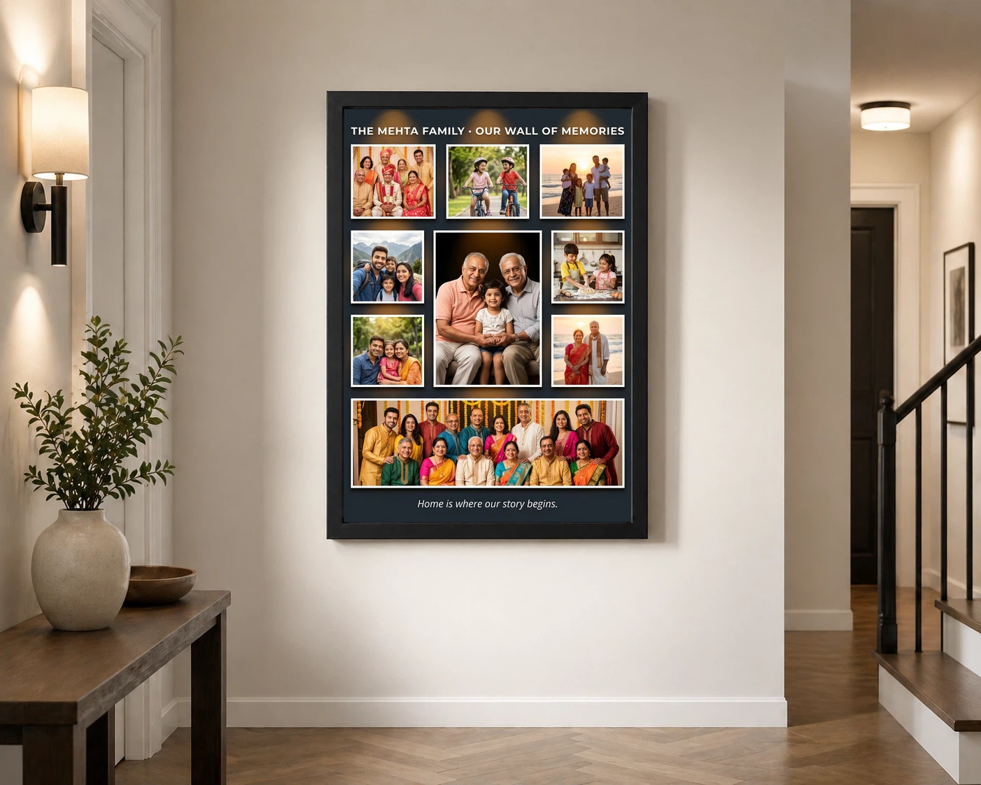 Family Photo Frame for Wall Modern Minimal Elegant Gallery Photo Frame 2 Family Photo Frame for Wall Modern Minimal Elegant Gallery Photo Frame - Image 2