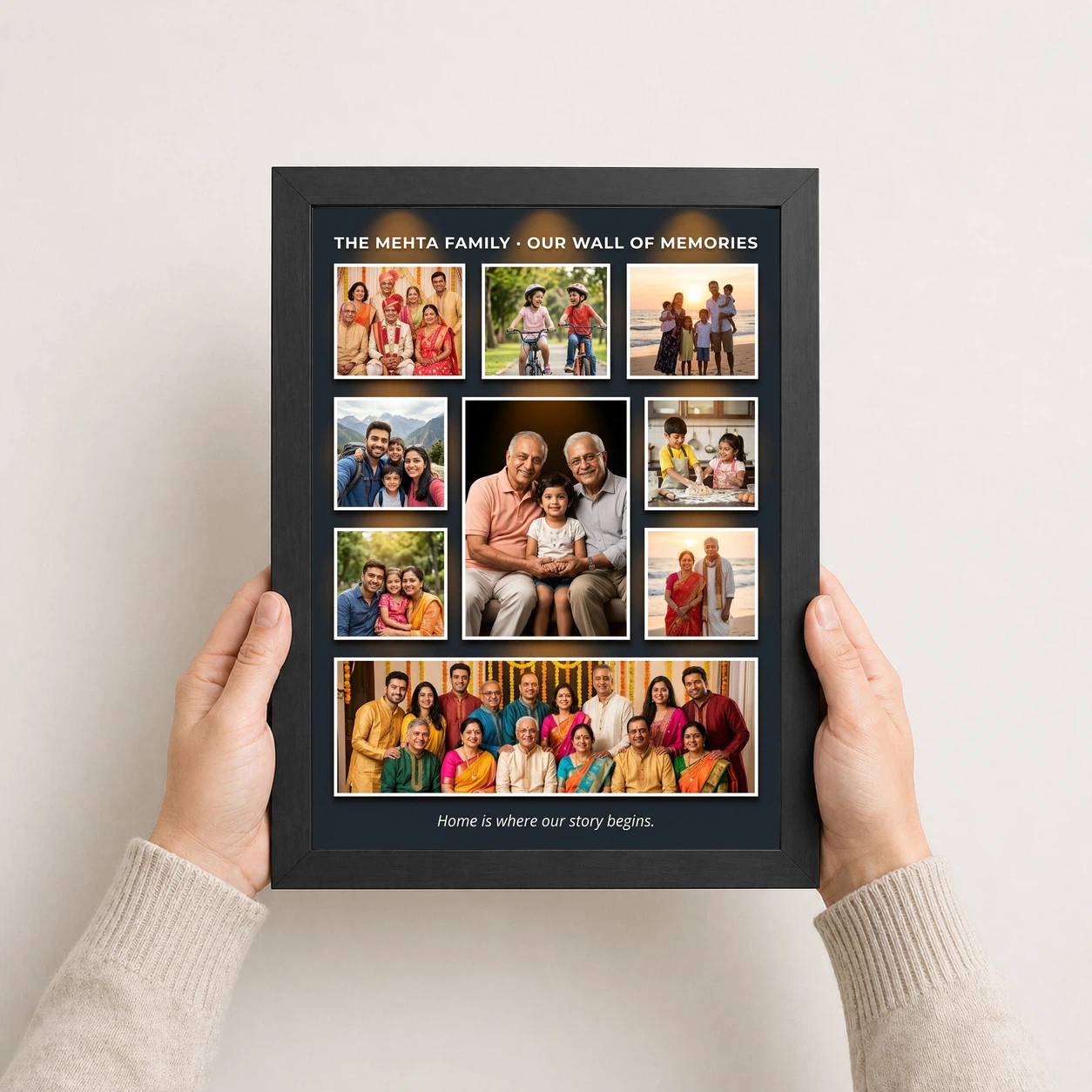 Family Photo Frame for Wall Modern Minimal Elegant Gallery Photo Frame 3 Family Photo Frame for Wall Modern Minimal Elegant Gallery Photo Frame - Image 3