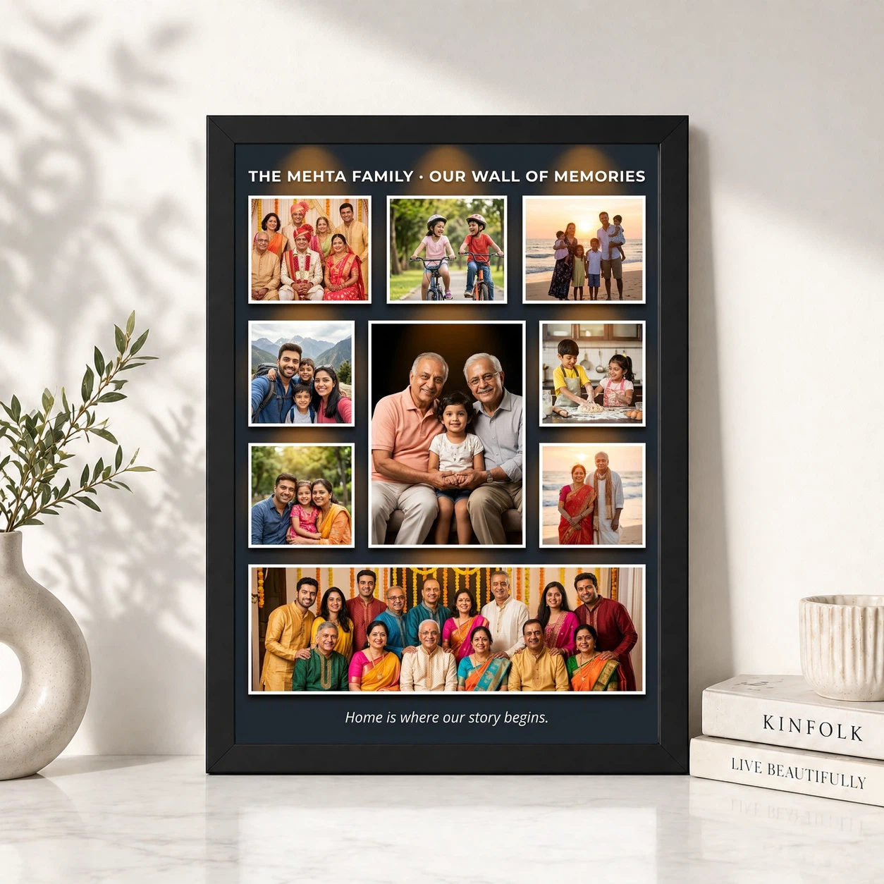 Family Photo Frame for Wall Modern Minimal Elegant Gallery Photo Frame 4 Family Photo Frame for Wall Modern Minimal Elegant Gallery Photo Frame - Image 4