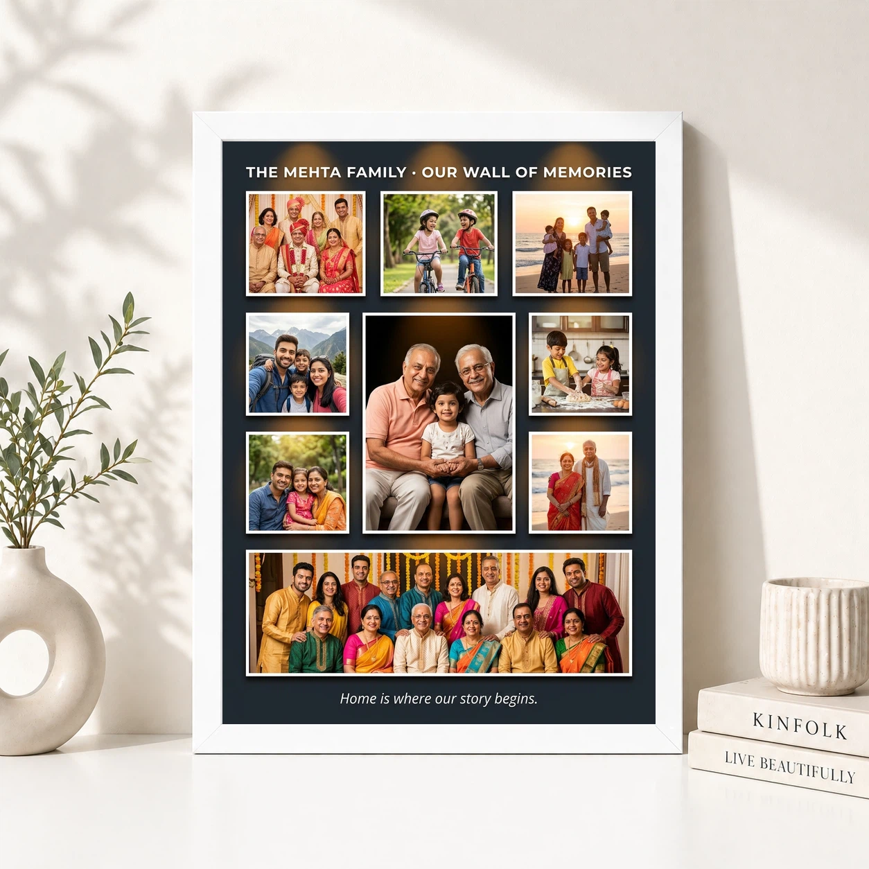 Family Photo Frame for Wall Modern Minimal Elegant Gallery Photo Frame 8 Family Photo Frame for Wall Modern Minimal Elegant Gallery Photo Frame - Image 8