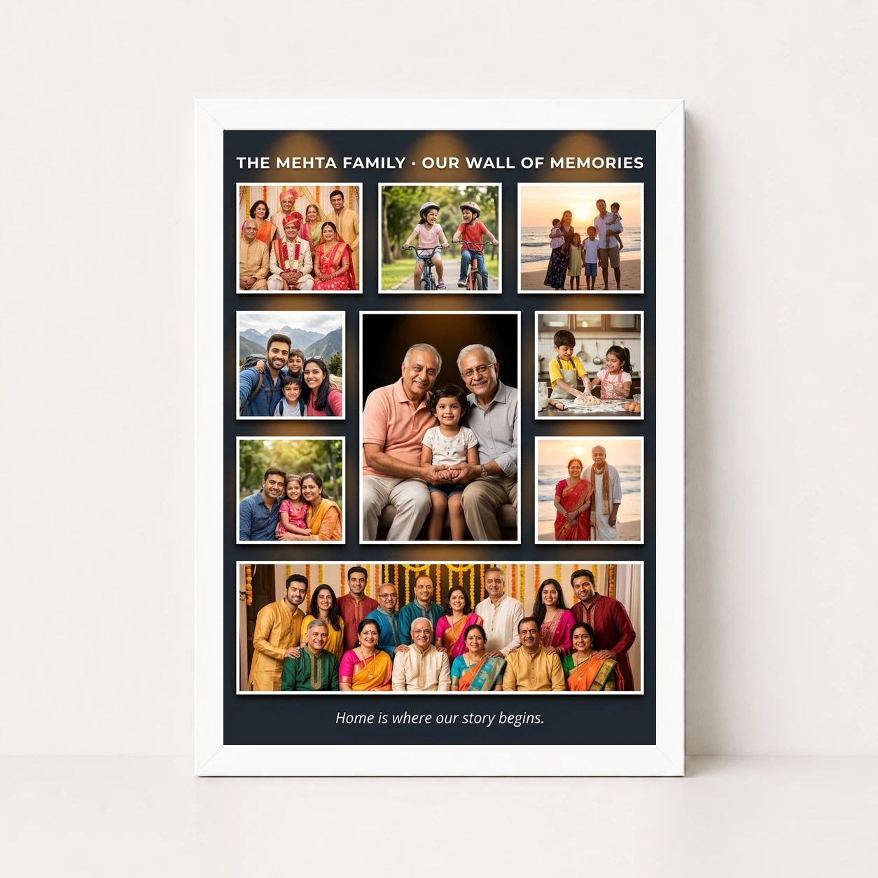 Family Photo Frame for Wall Modern Minimal Elegant Gallery Photo Frame 5 Family Photo Frame for Wall Modern Minimal Elegant Gallery Photo Frame - Image 5