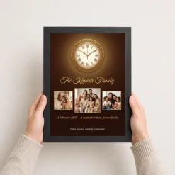family photo frame with clock elegant classic premium wall photo frame 01 black 3
